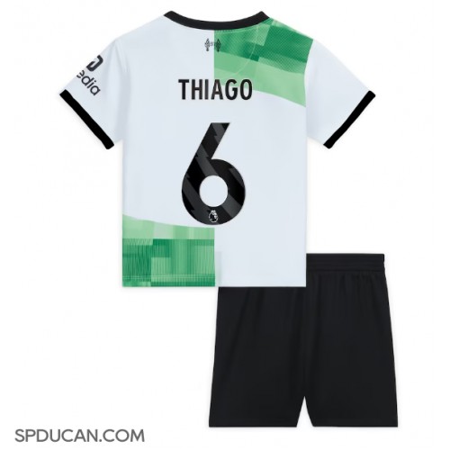Dječji Nogometni Dres Liverpool Thiago Alcantara #6 Gostujuci 2023-24 Kratak Rukav (+ Kratke hlače)